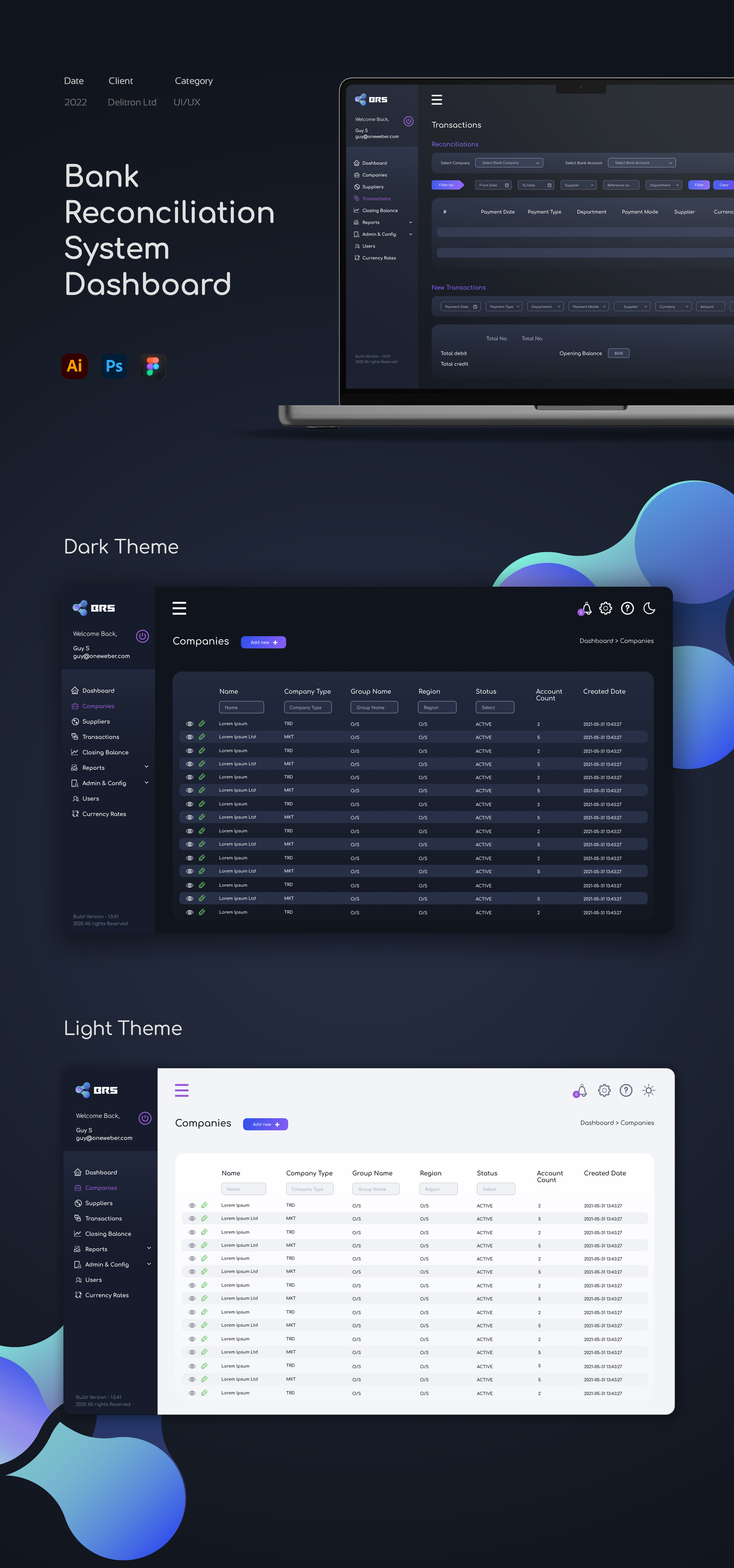 Bank Reconciliation System Dashboard